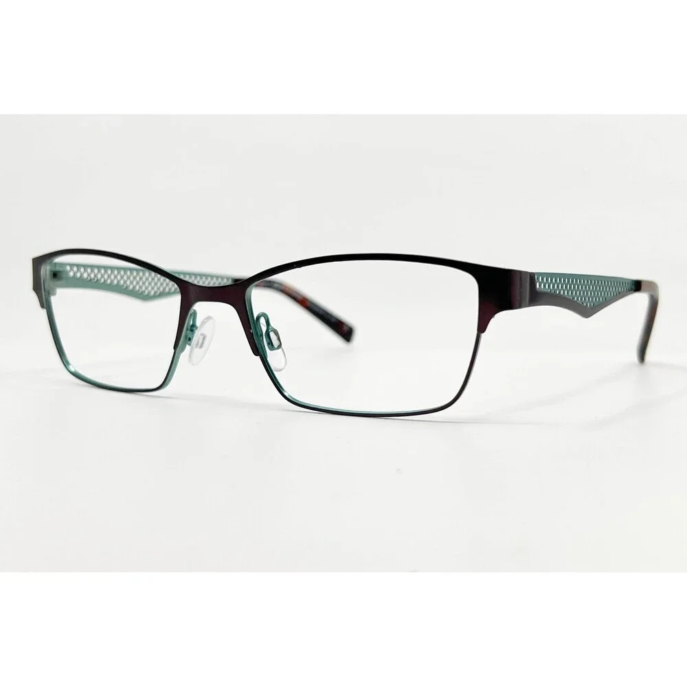 Project Runway Eyeglasses Women Teal Brown PR 128M 171 Rectangle 52-17-135